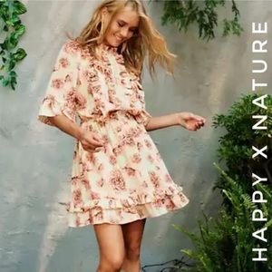 Happy X Nature Kate Hudson Chateau Lark Ruffled floral Dress Size Medium E25017